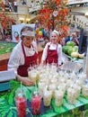 The season of watermelons in Moscow, GUM department store Royalty Free Stock Photo