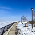 Walkway Along Frozen Sandy Hook Bay, New Jersey