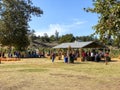 Seasonal adventures pumpkin patch festival. Food stand and rides for families, San Diego