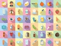 Seasonal allergy icons set flat vector. Sneeze flu Royalty Free Stock Photo