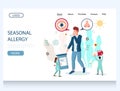 Seasonal allergy vector website landing page design template