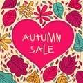 Seasonal autumn sale background with vector.