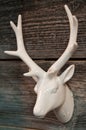 White ceramic deer or reindeer head decoration
