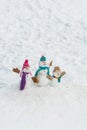 Seasonal Christmas holidays sale discounts. Happy Snowmen family. Holiday poster design. Snow man for sale. Snowman -