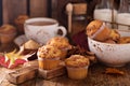 Seasonal cinnamon streusel muffins Royalty Free Stock Photo