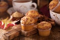 Seasonal cinnamon streusel muffins Royalty Free Stock Photo