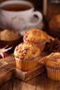 Seasonal cinnamon streusel muffins Royalty Free Stock Photo