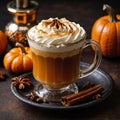 Seasonal Pumpkin Spice Coffee with Cinnamon and Whipped Cream