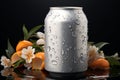 Seasonal delight Can of cold beverage for summer refreshment