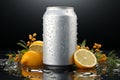 Seasonal delight Can of cold beverage for summer refreshment