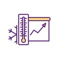 Seasonal disease activity prevalence RGB color icon