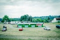 Seasonal firework stand with customer shopping in rural area outside Seattle, America, USA