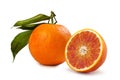 Blood orange - `tarocco` with leaves