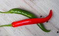 Seasonal green and red vegetables, tomatoes and chili peppers, Spain Royalty Free Stock Photo