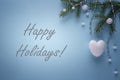 Seasonal greeting card with Happy holidays sign Royalty Free Stock Photo