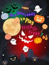 Spine tingling halloween vibes in thematic seasonal dark colour background Royalty Free Stock Photo