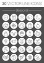 Seasonal hand drawn vector icons set