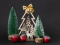 Seasonal holiday Christmas decoration red apples