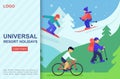 Seasonal holidays web landing page vector template