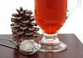 Seasonal Hot Tea And Strainer Close Up Royalty Free Stock Photo