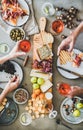 Seasonal picnic with rose wine, cheese, charcuterie and snacks