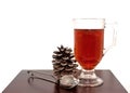 Seasonal Pine Cone Tea Scene Royalty Free Stock Photo