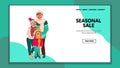 Seasonal Sale Clothes And Shop Discount Vector