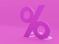 Seasonal sales background. Percent sign. 3D