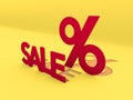 Seasonal sales background. Percent sign. 3D