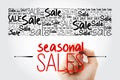 SEASONAL SALES word cloud collage, business concept background