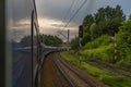 Seasonal summer fast night train from Bohumin to Leba and Hel in south Poland Royalty Free Stock Photo