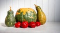 Seasonal vegetables. Pumpkins and peppers. Healthy lifestyle