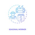Seasonal worker blue gradient concept icon Royalty Free Stock Photo