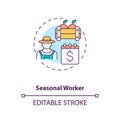 Seasonal worker concept icon Royalty Free Stock Photo