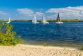 Seasonal yacht race on a river