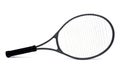Used Black Graphite Tennis Racket Isolated on White Background