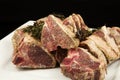 Seasoned frozen lamb chops Royalty Free Stock Photo