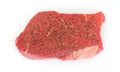 Seasoned Medium Round Tip Steak Overhead View