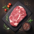 Seasoned perfection Fresh raw striploin steak with salt and herbs Royalty Free Stock Photo