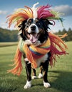 Witty Wiggle: The Tail-Chasing Yarn Wig Extravaganza Royalty Free Stock Photo