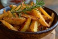 Seasoned Potato Wedges in a Rustic Bowl