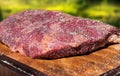 Seasoned tender lean raw beef brisket for roasting Royalty Free Stock Photo