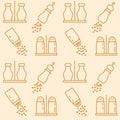 Seasoning bottles icons pattern