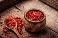 Seasoning pepper sweet, red, sliced Royalty Free Stock Photo