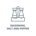 Seasoning,salt and pepper vector line icon, linear concept, outline sign, symbol