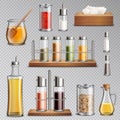 Seasoning Spices Realistic Set Transparent