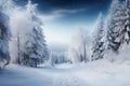 Seasons greeting Winter holiday forest landscape Royalty Free Stock Photo