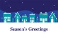 Seasons greetings graphic with houses