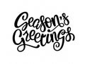 Seasons Greetings hand drawn brush pen lettering. Vector illustration for Christmas, New Year event. Textured calligraphy Royalty Free Stock Photo