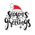 Seasons greetings hand drawn lettering